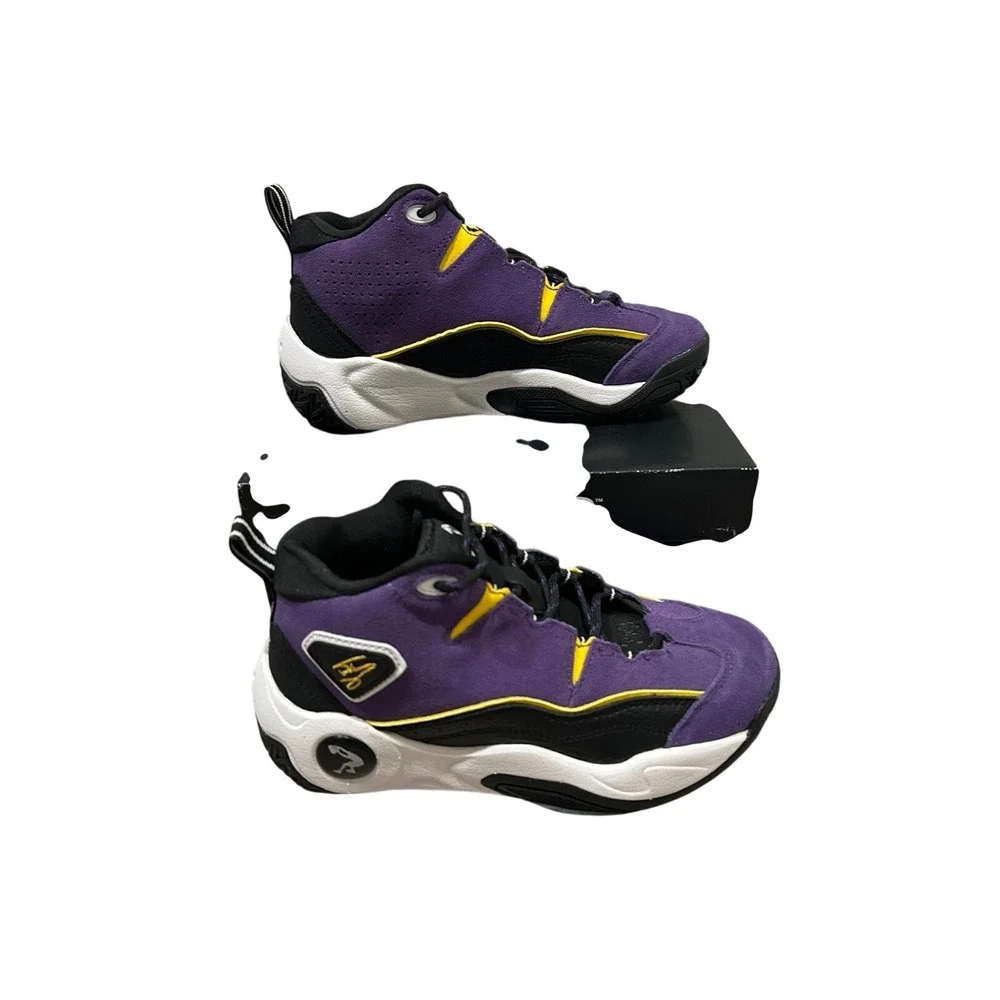 Shaq H.O.F. Basketball Shoes Purple Black Yellow Kids Size 3 AQ95027YUZ‎ NEW